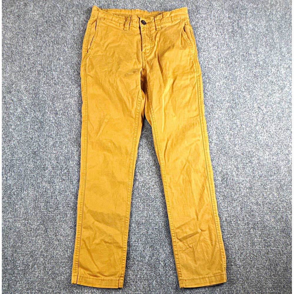 George Men's Slim Fit Chino Pants 28x30 Tobacco Brown Stretch Casual Trousers